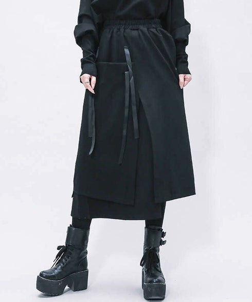 Strap Layer Midi Skirt