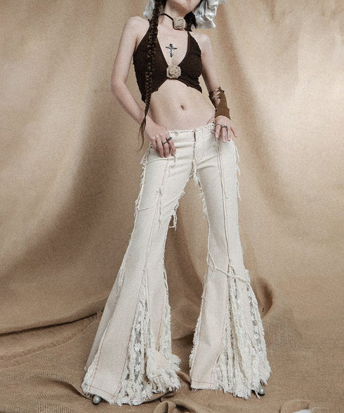 Untrimmed Bootcut Pants