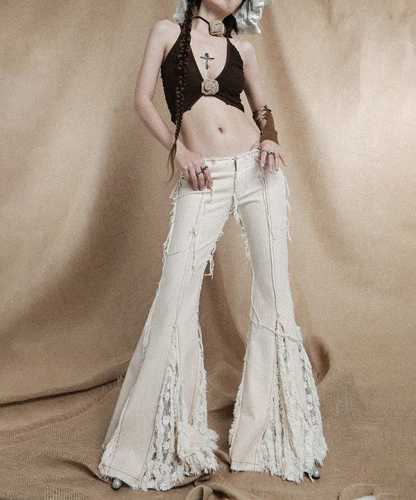 Untrimmed Bootcut Pants