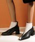 Two-Tone Split Line Ankle Boots