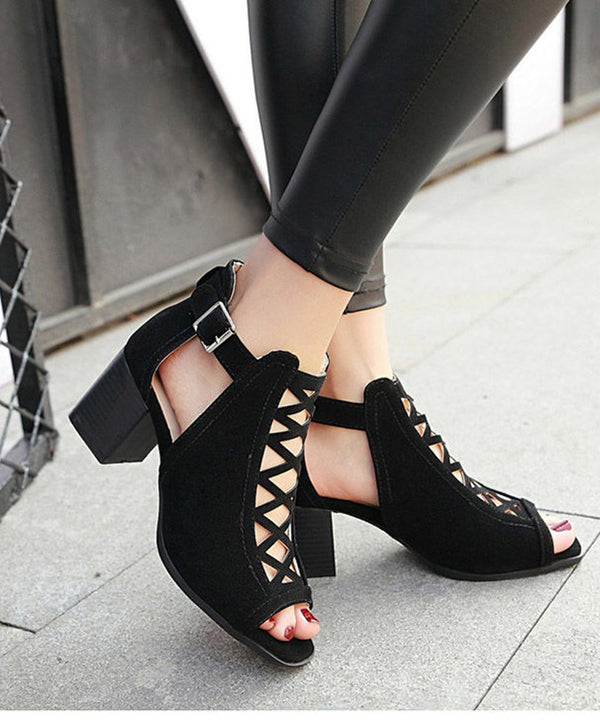 Cross Lace Open Toe Sandals