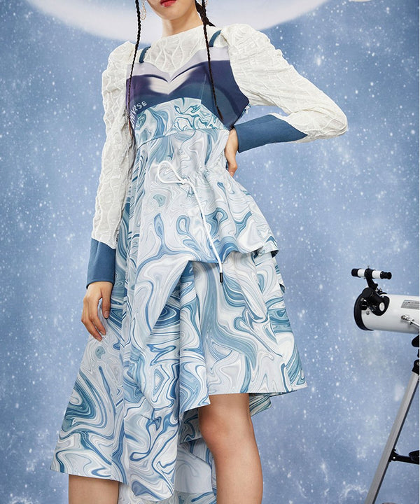 Faux Layered Marble Dress