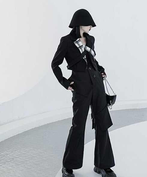 Layered Flare Cargo Pants