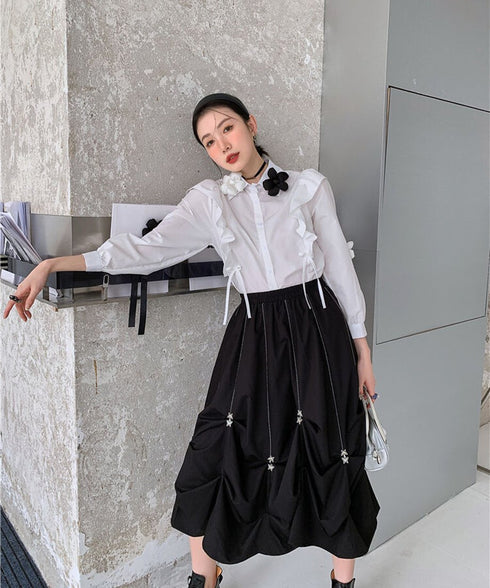 Star Charm Drawstring Balloon Skirt