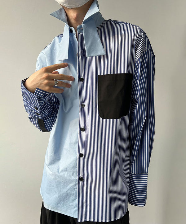 Stripe Blocking Shirt