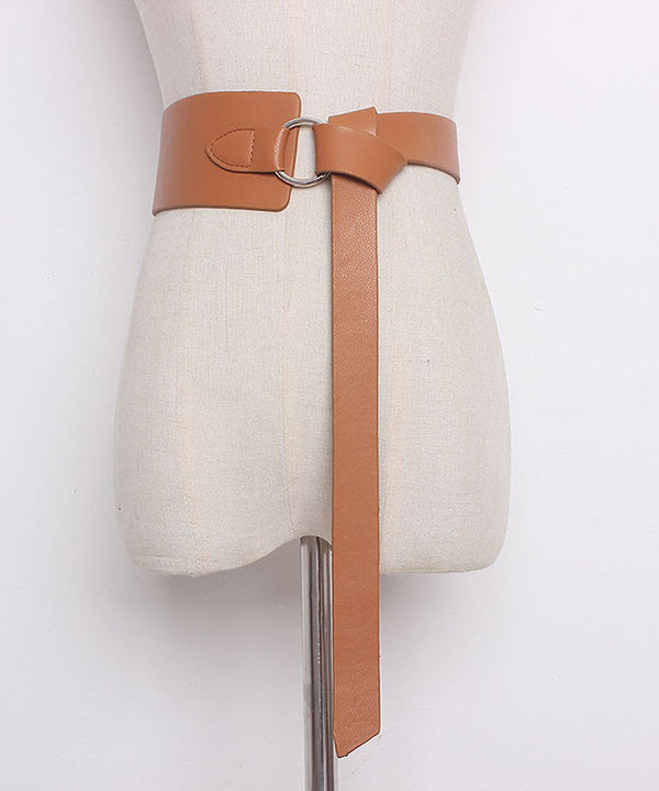 soft leather wide waist belt