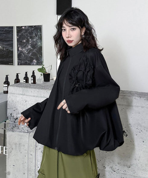 Drawstring Flower Jacket