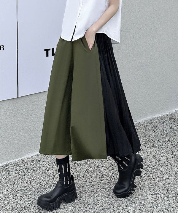 Side Pleat Wide Pants