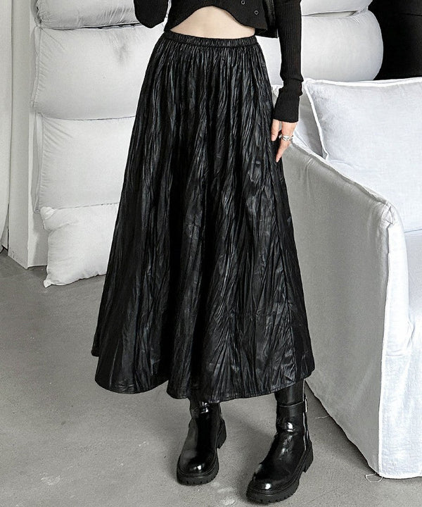 Crinkle Gloss Maxi Skirt