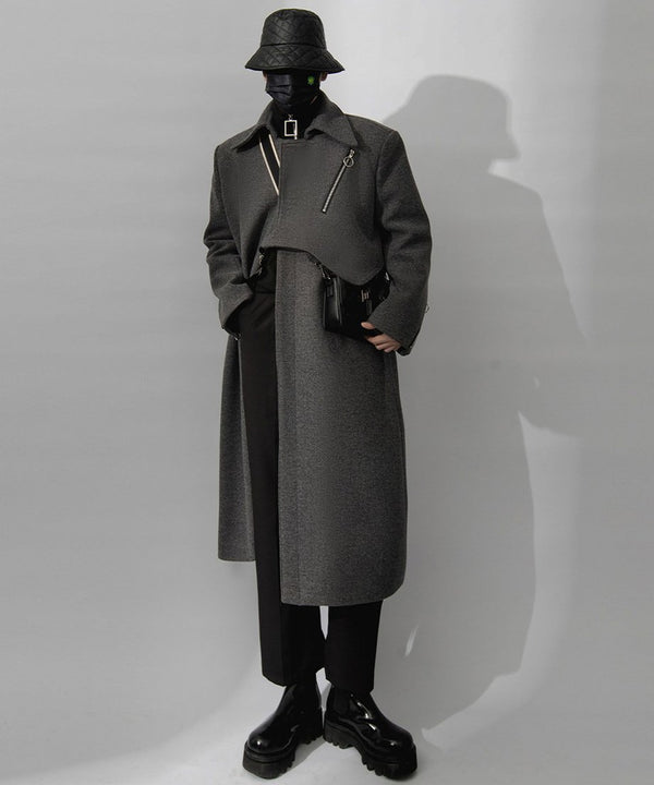 Layered Zip Long Coat