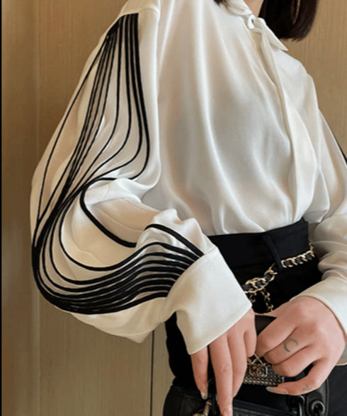 Pleated Sleeve Blouse