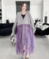 Ruffle Tulle Long Cardigan