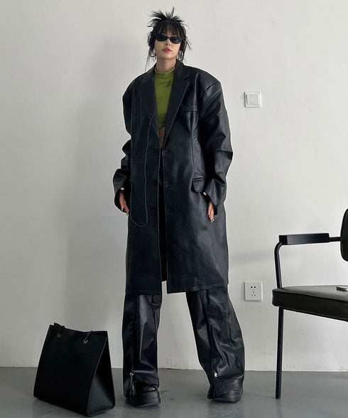 Oversized Faux Leather Jacket