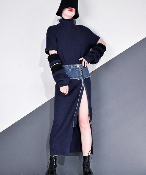 Designer Zip Sweater & Skirt Co-ord