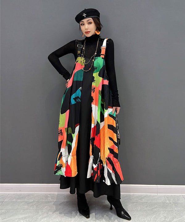 Blur Strap Belt Dress