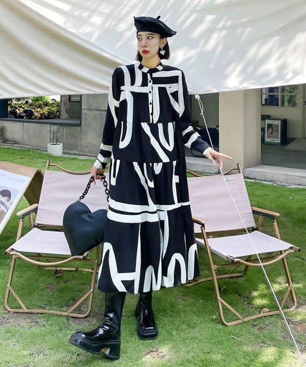 Graphic Pattern Maxi Dress