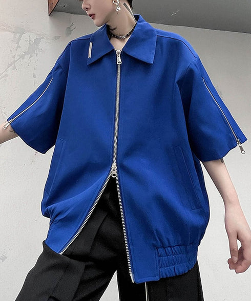Double Zip Short Sleeve Blouson