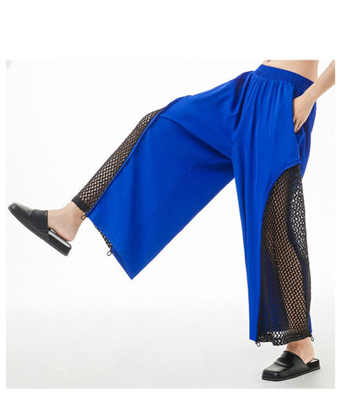 Side Mesh Wide Pants