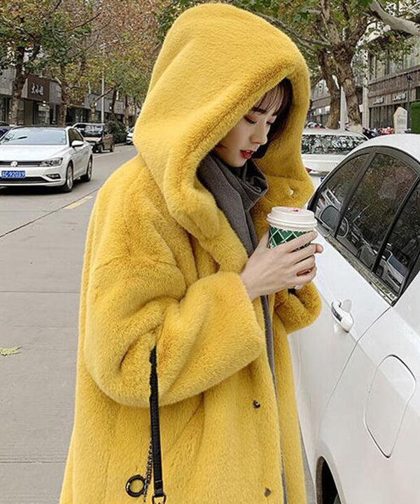 faux fur long coat