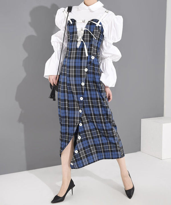 Check Pinafore Dress