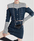 Open Shoulder Denim Top