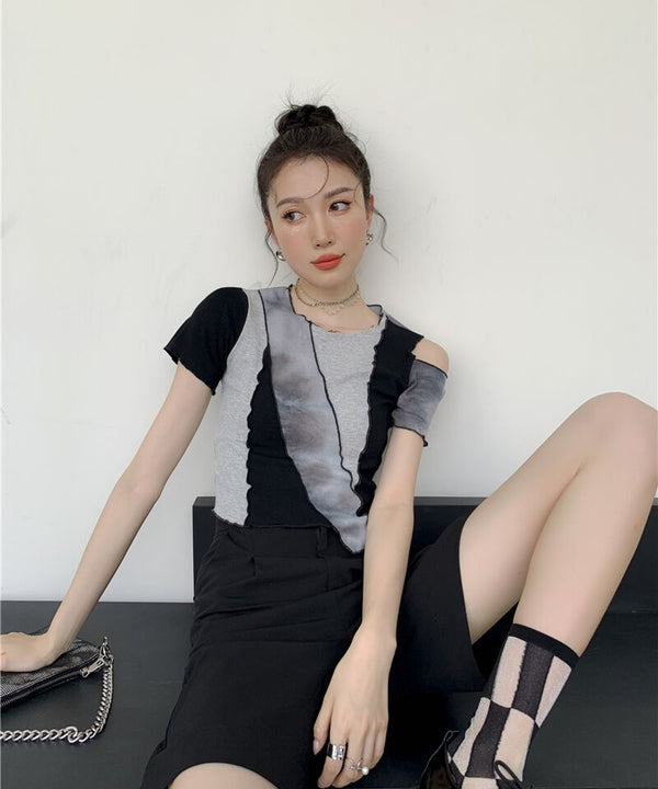 Color Block Cut-Out Top