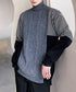 Block Check Turtleneck Knit