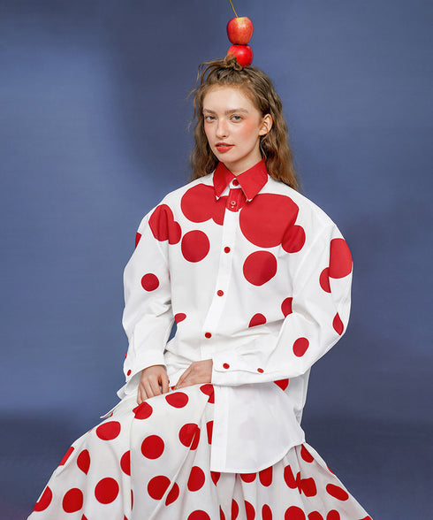 Polka Dot Print Blouse