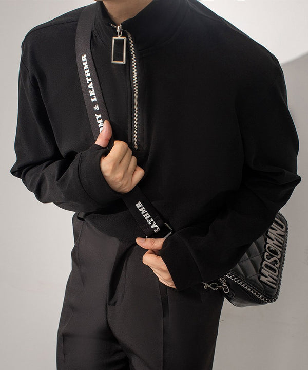 Square Zip High Neck Top