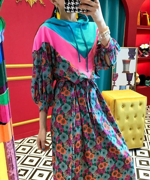 Floral Hoodie Dress