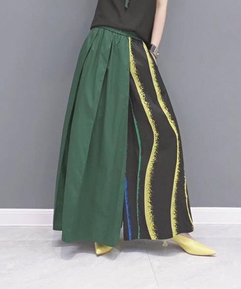 Wave Line Printed Wide Pants