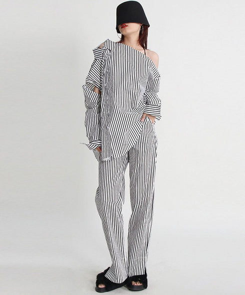 Stripe Shirt&Pants Co-ord