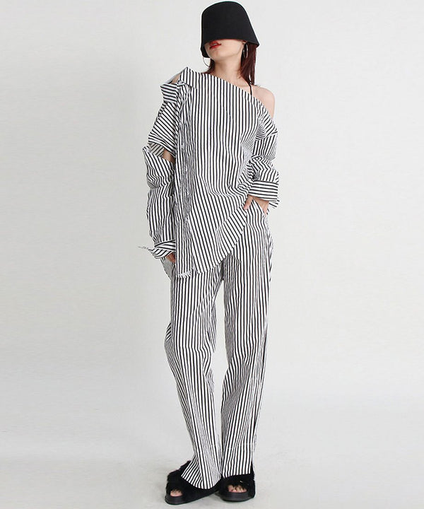 Stripe Shirt&Pants Co-ord