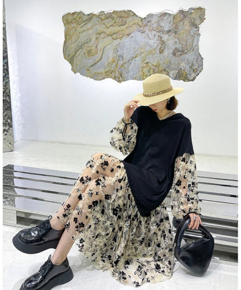 Sleeve See-through Dress