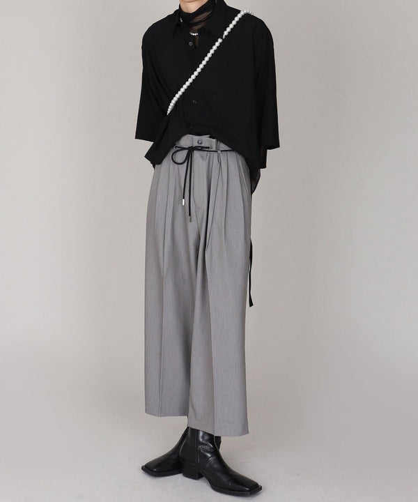 String Belt Wide Pants
