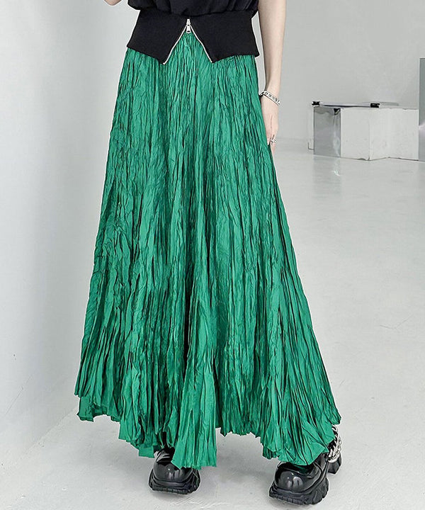 Wrinkle Flare Long Skirt