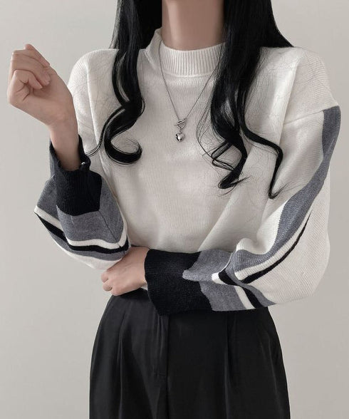Colorblock Knit Pullover