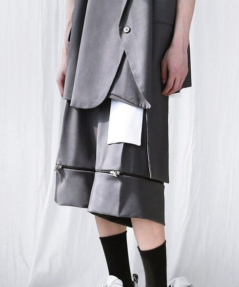 Layered Zip Block Shorts