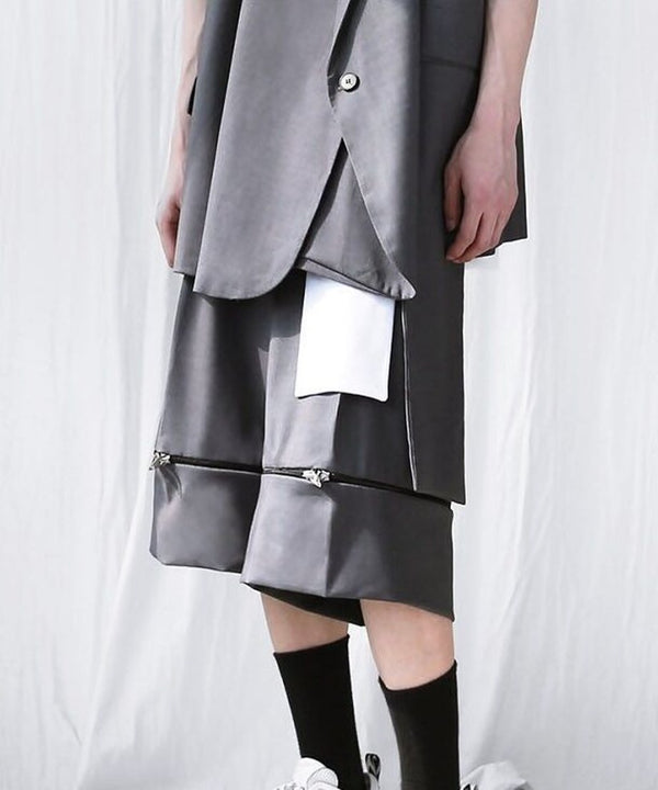 Layered Zip Block Shorts