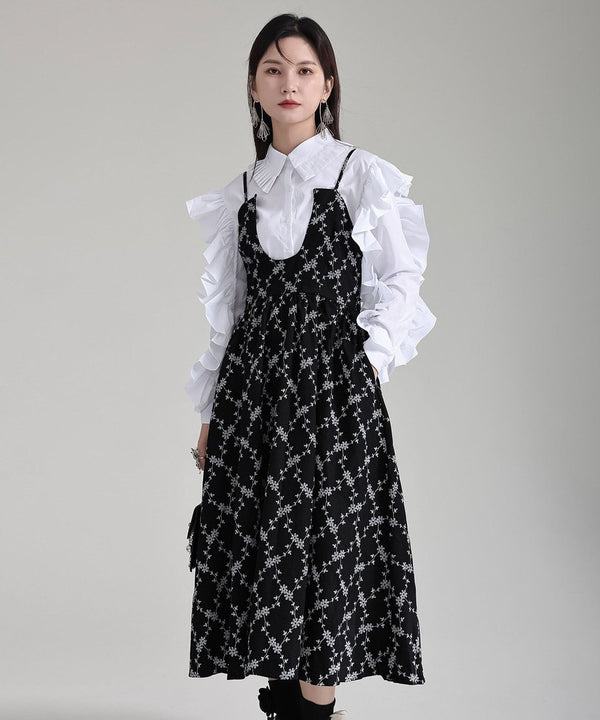 Floral Jacquard Camisole Dress