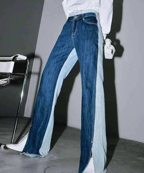 Bicolor Denim Pants