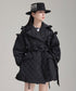 Ruffled Quilted Belted Coat