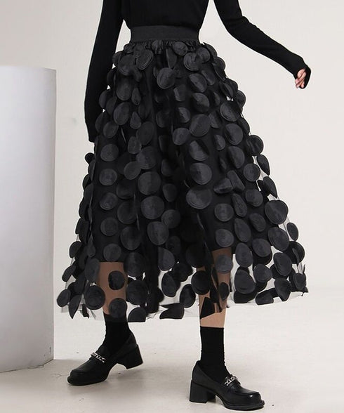 Three-dimensional Dot Tulle Skirt