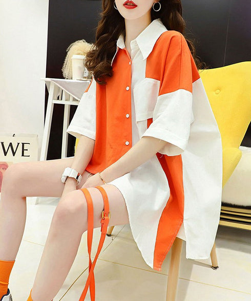 Bicolor Asymmetrical Blouse