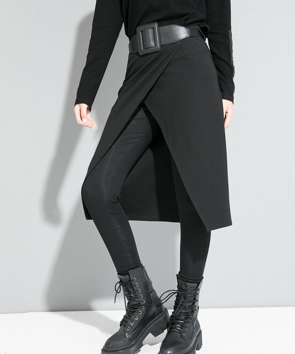 Asymmetric Wrap Skirted Leggings