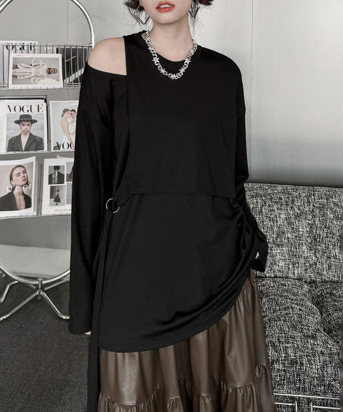 Faux Layered Cutout Top