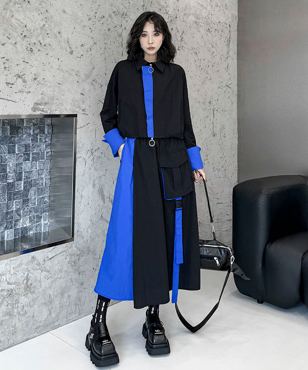 Bicolor Zip Top & Skirt Co-ord