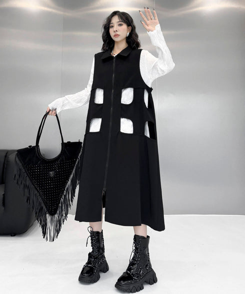 Square Cutout Long Vest