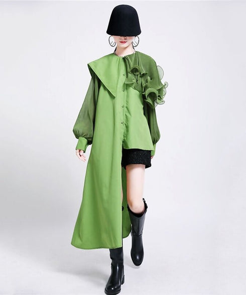 Ruffle Pleated Blouse