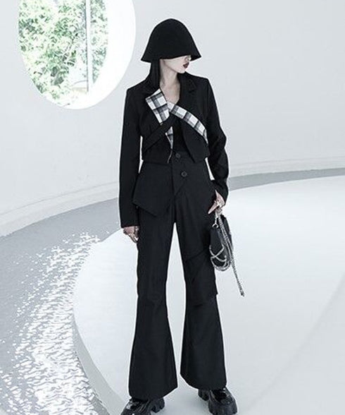 Layered Flare Cargo Pants